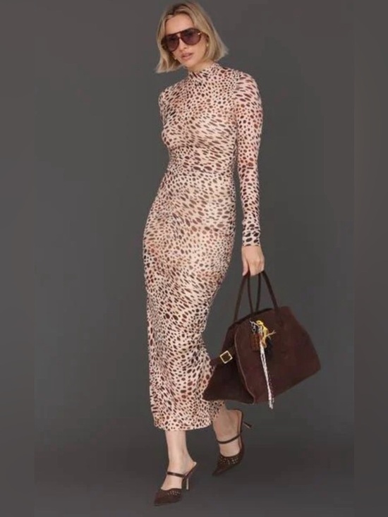 Avec Les Filles Dresses & Skirts - 25. Avec Les Filles $148 Mock Neck Long Sleeve Body-Con Maxi Dress